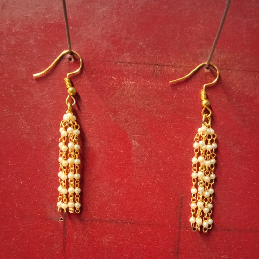 Niyansh Bangles Gold Plated Pearl Dangler Earrings