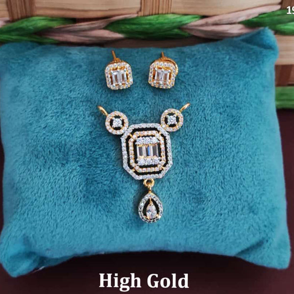 Everlasting Quality Jewels Gold Plated AD Stone Pendant Set