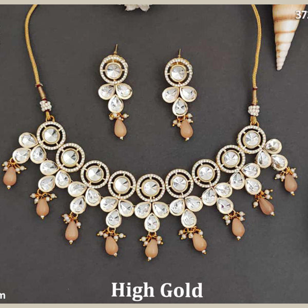 Everlasting Quality Jewels Gold Plated Kundan Stone Necklace Set