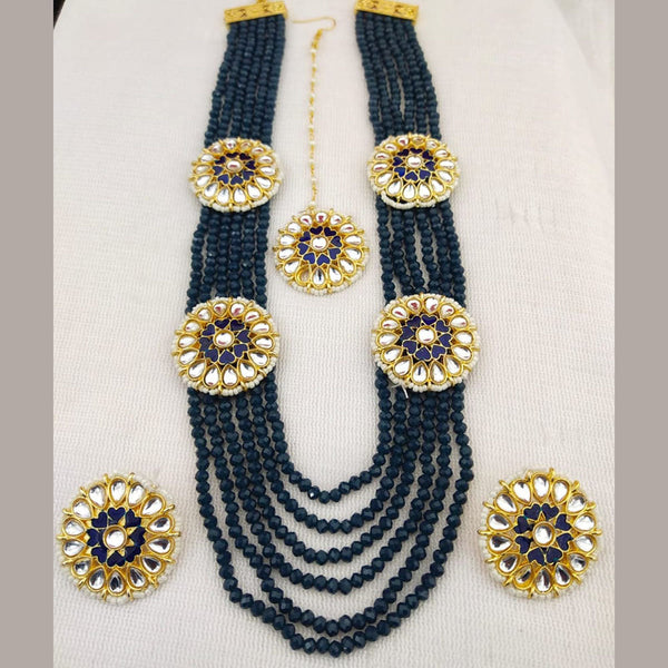 Everlasting Quality Jewels Gold Plated Kundan And Pearl Long Necklace Set