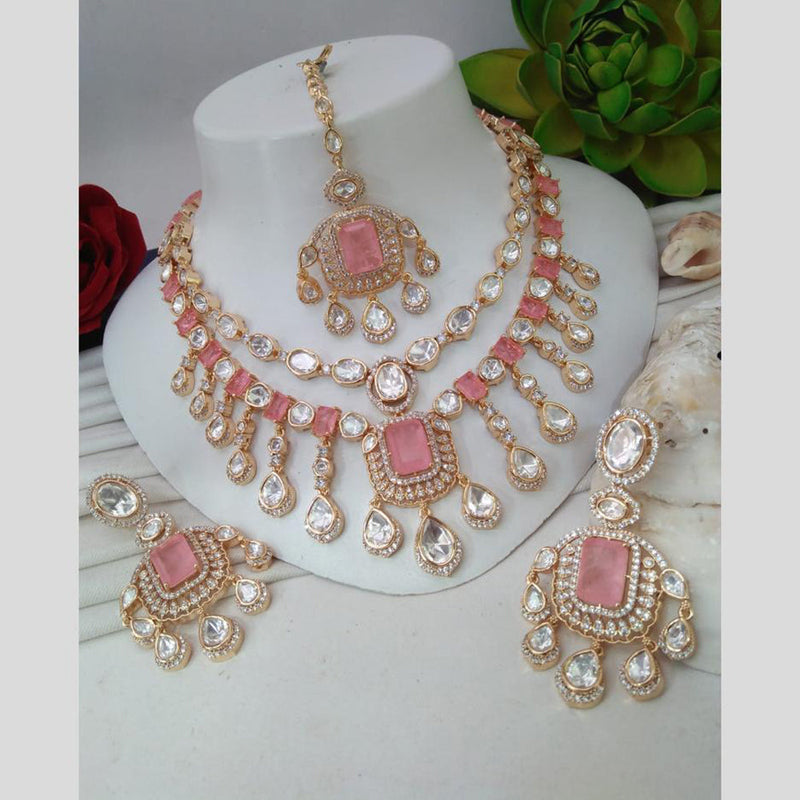 Everlasting Quality Jewels Gold Plated Polki Kundan Necklace Set