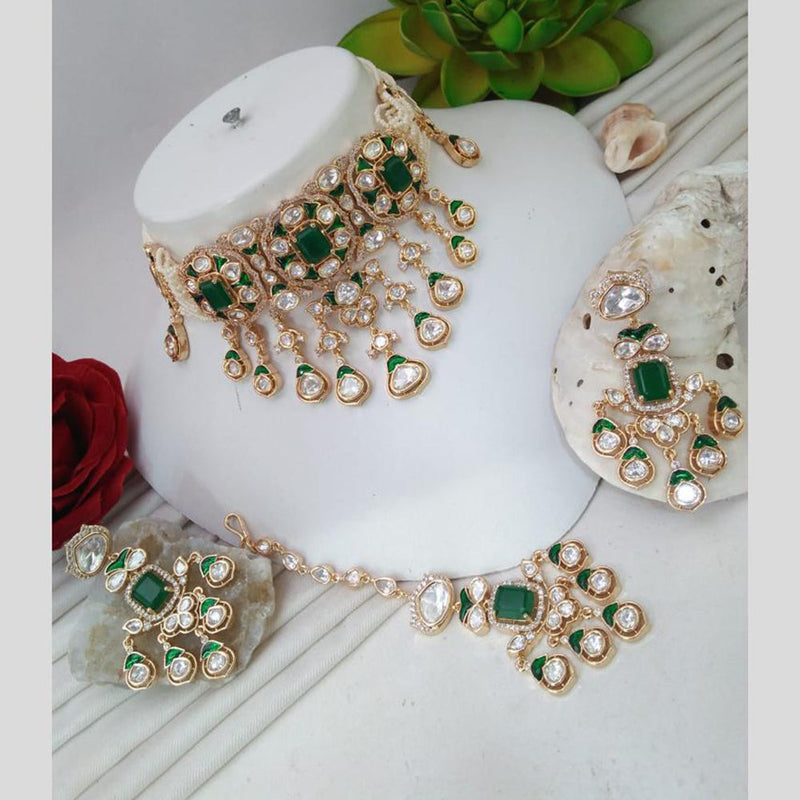 Everlasting Quality Jewels Gold Plated Polki Kundan Choker Necklace Set