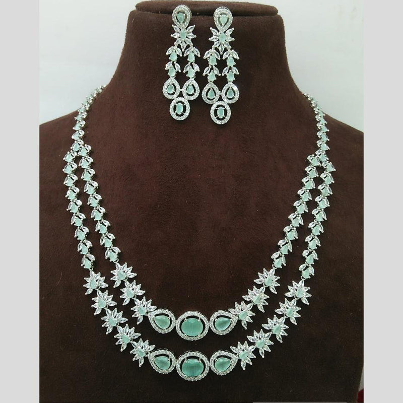 Everlasting Quality Jewels Silver Plated AD Necklace Set