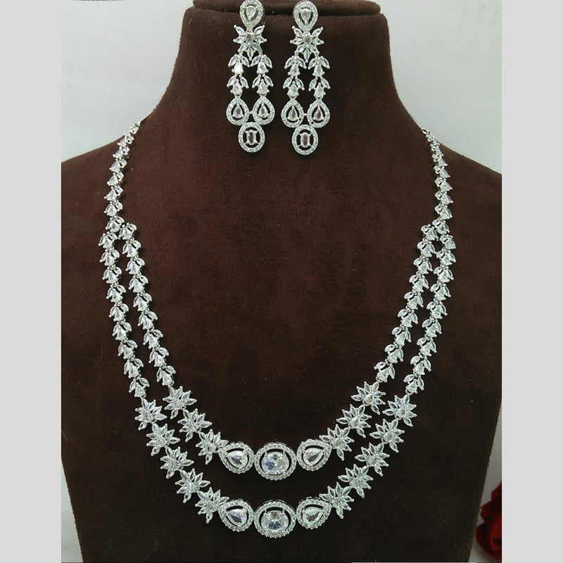 Everlasting Quality Jewels Silver Plated AD Necklace Set