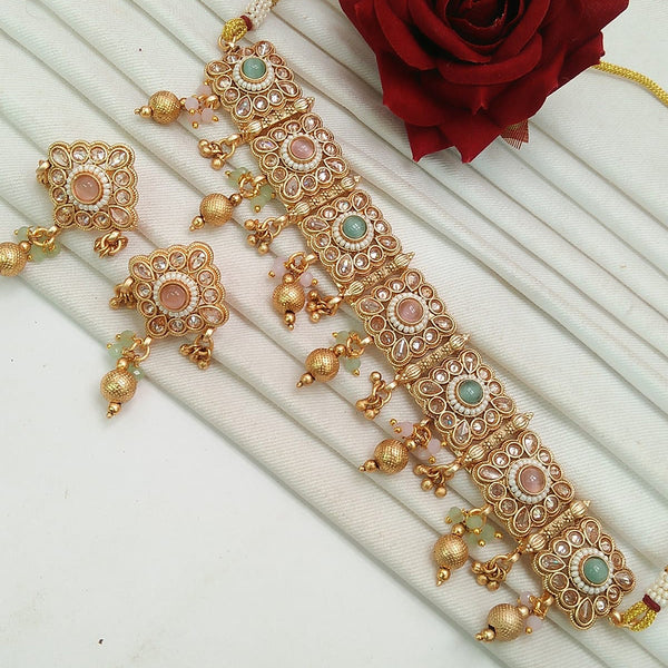 Everlasting Quality Jewels Gold Plated Crystal Stone Necklace Set