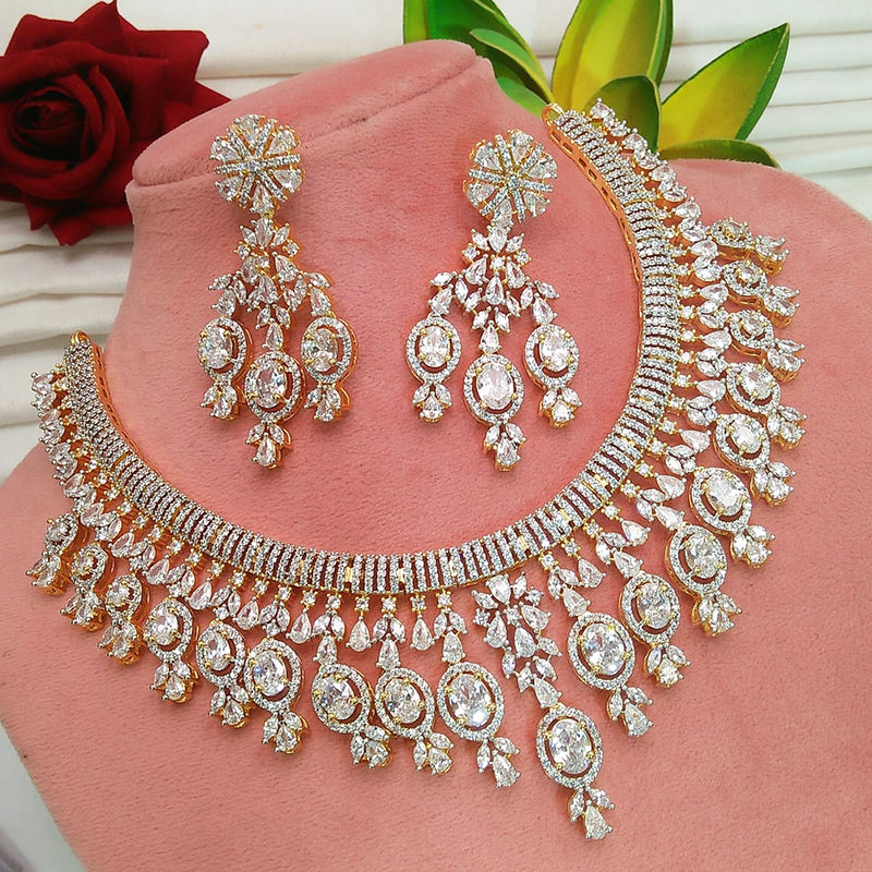 Everlasting Quality Jewels Gold Plated AD Necklace Set