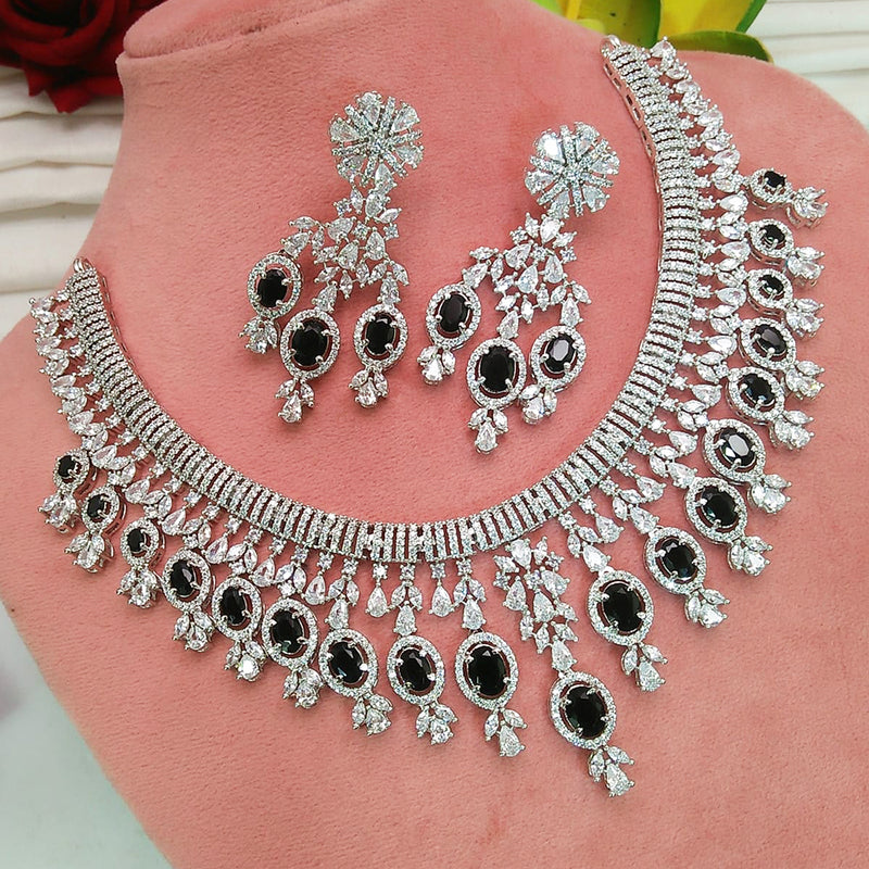 Everlasting Quality Jewels Silver Plated AD Necklace Set