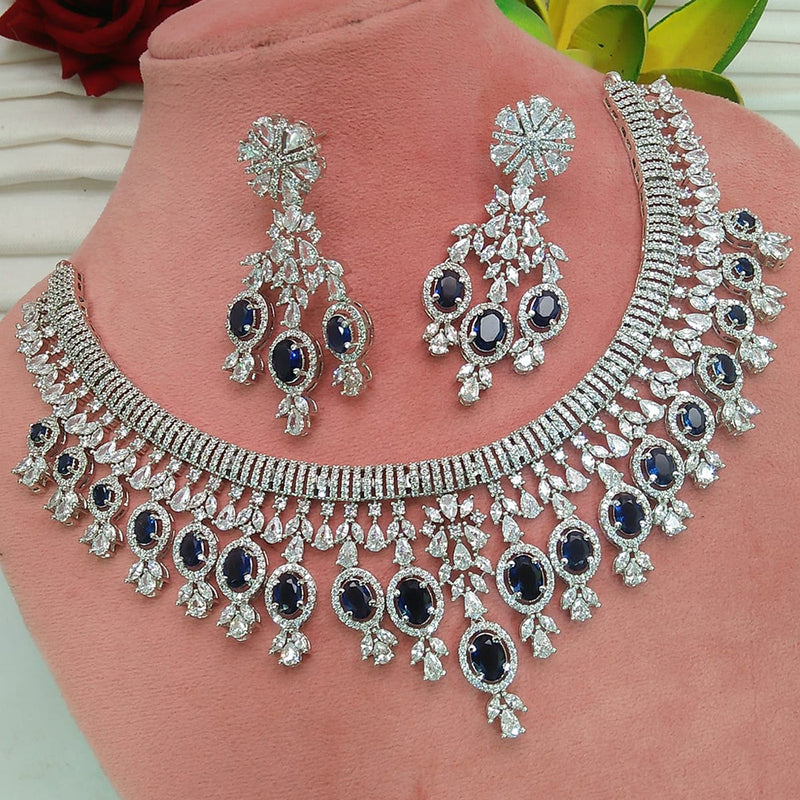 Everlasting Quality Jewels Silver Plated AD Necklace Set