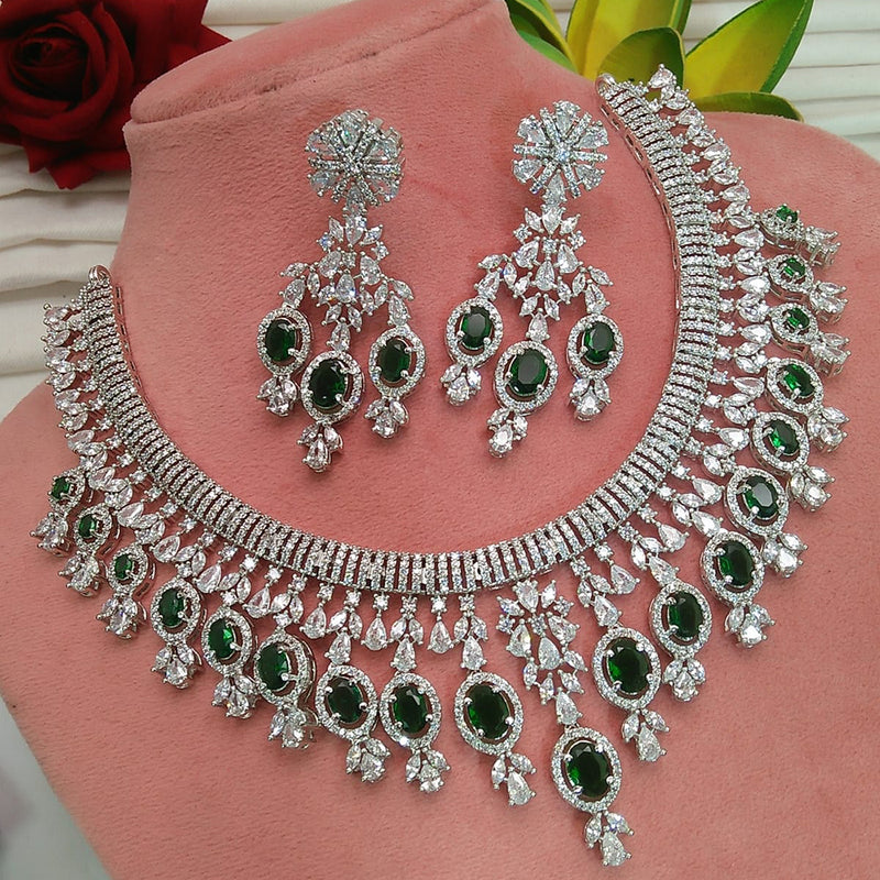 Everlasting Quality Jewels Silver Plated AD Necklace Set