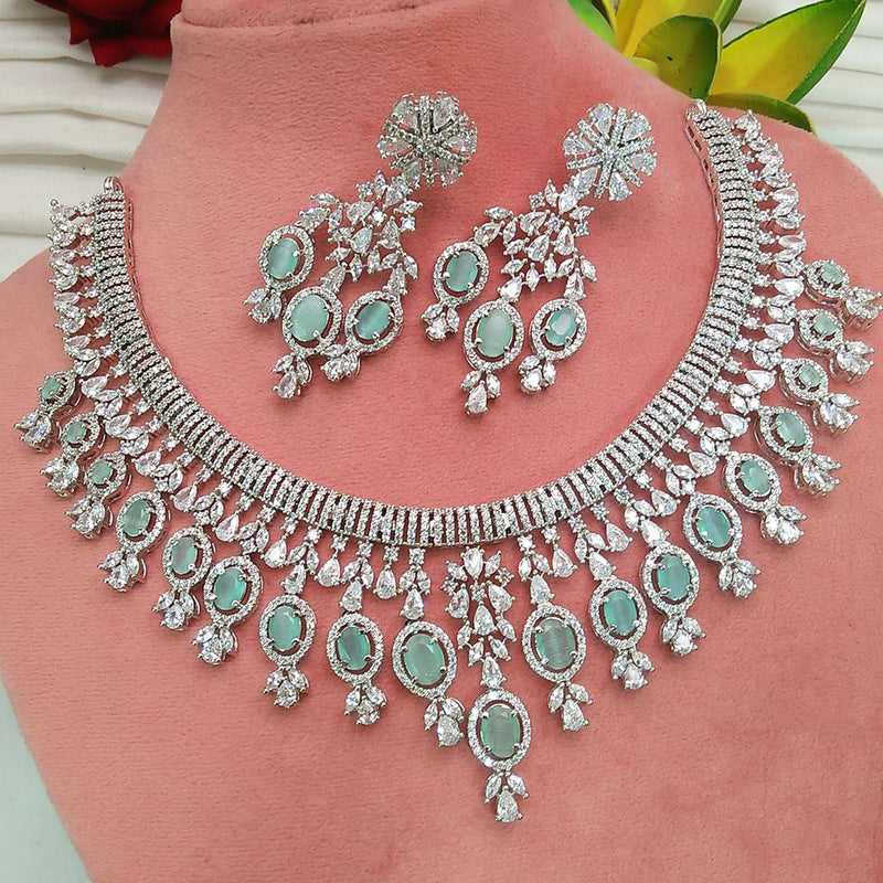 Everlasting Quality Jewels Silver Plated AD Necklace Set