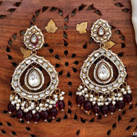 Everlasting Quality Jewels Gold Plated Kundan Dangler Earrings