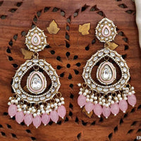 Everlasting Quality Jewels Gold Plated Kundan Dangler Earrings