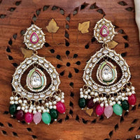 Everlasting Quality Jewels Gold Plated Kundan Dangler Earrings