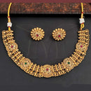 Everlasting Quality Jewels Gold Plated Pota Stone Necklace Set