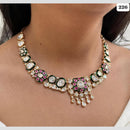 Everlasting Quality Jewels Gold Plated Polki Kundan Stone And Meenakari Necklace