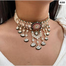 Everlasting Quality Jewels Gold Plated Polki Kundan Stone And Meenakari Choker Necklace