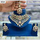 Everlasting Quality Jewels Gold Plated Polki Kundan Stone And Meenakari Choker Necklace Set