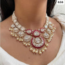 Everlasting Quality Jewels Gold Plated Polki Kundan Stone And Beads Necklace Set
