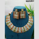 Everlasting Quality Jewels Gold Plated Crystal Stone And Pearl Necklace Set