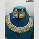 Everlasting Quality Jewels Gold Plated Crystal Stone And Pearl Necklace Set