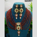 Everlasting Quality Jewels Gold Plated Crystal Stone And Pearl Necklace Set