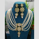 Everlasting Quality Jewels Gold Plated Crystal Stone And Pearl Necklace Set