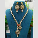 Everlasting Quality Jewels Gold Plated Crystal Stone And Pearl Necklace Set