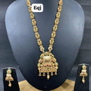 Everlasting Quality Jewels Gold Plated Pota Stone And Meenakari Long Necklace Set