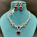 Everlasting Quality Jewels Silver Plated American Diamond Necklace Set