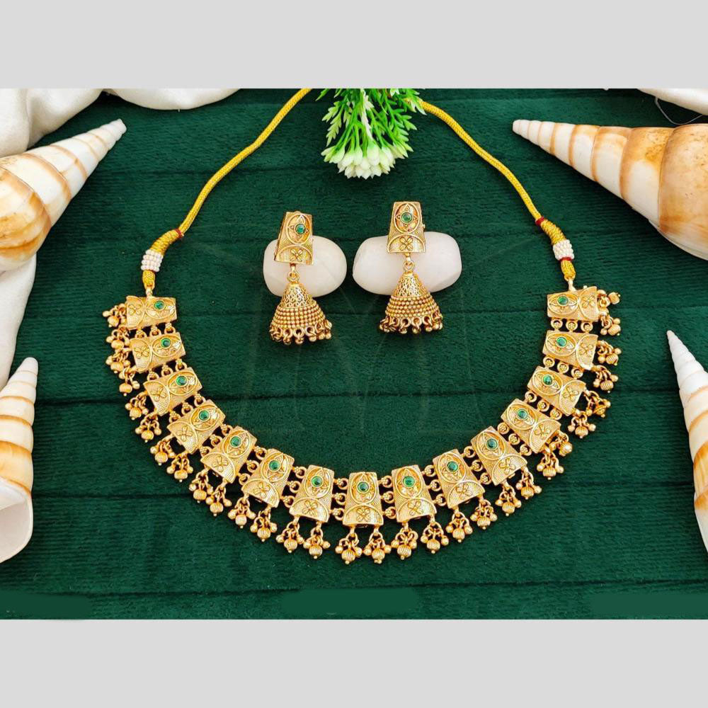 Everlasting Quality Jewels Gold Plated Pota Stone Necklace Set
