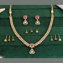 Everlasting Quality Jewels Gold Plated American Daimonds Necklace Set 