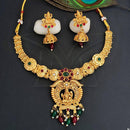 Everlasting Quality Jewels Gold Plated Pota And Beads Temple Necklace Set