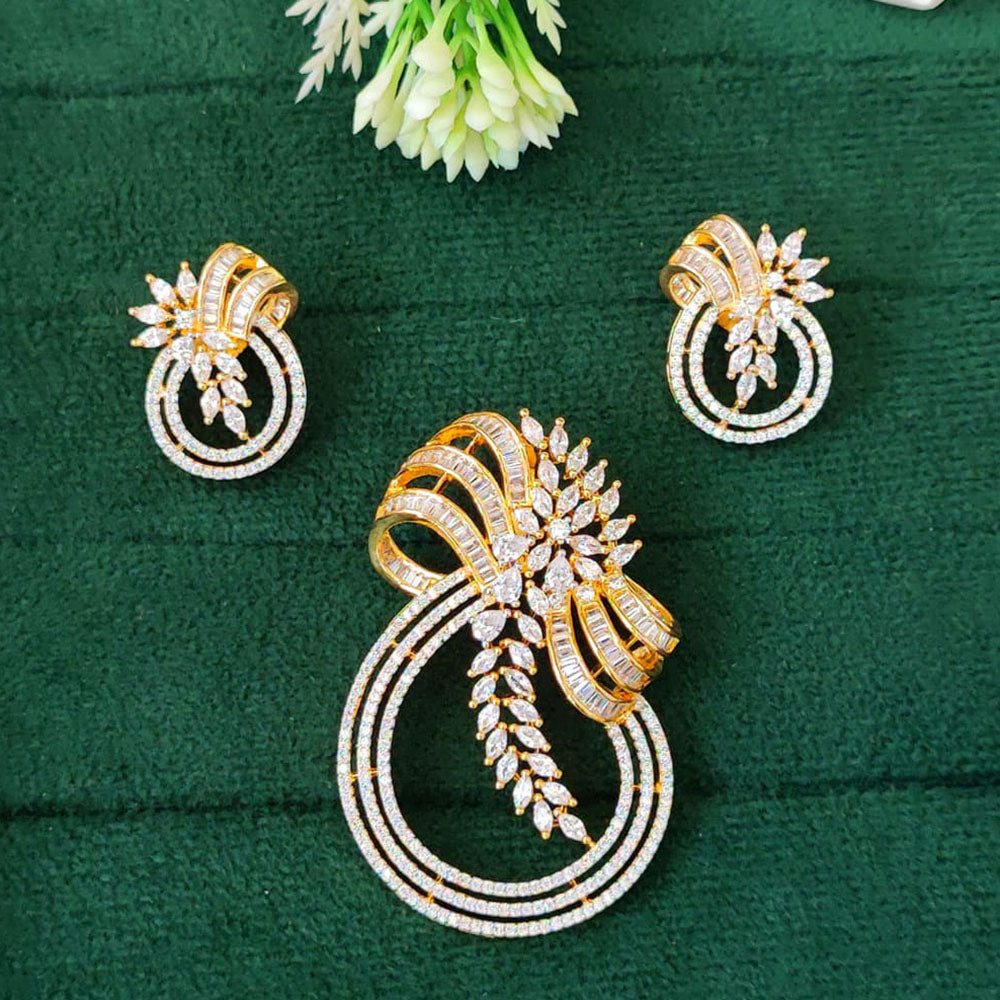 Everlasting Quality Jewels Gold Plated Austrian Stone Pendant Set