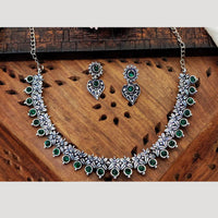 Everlasting Quality Jewels Oxidised Plated Regal Glow Pota Stone Necklace Set