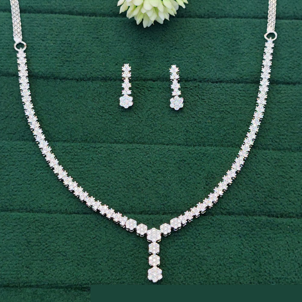 Everlasting Quality Jewels Floral Drop Necklace Set with Matching Earrings