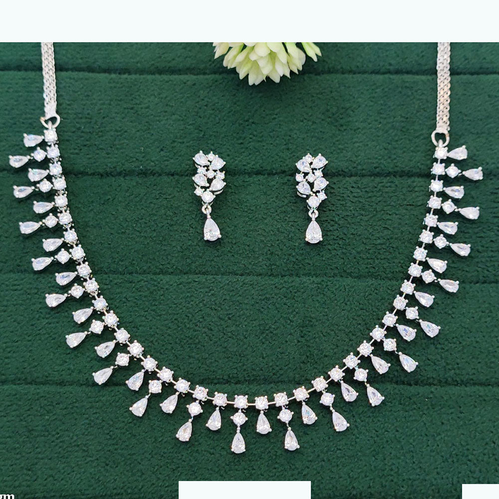 Everlasting Quality Jewels Dazzle in Style with American Diamond Necklace Set