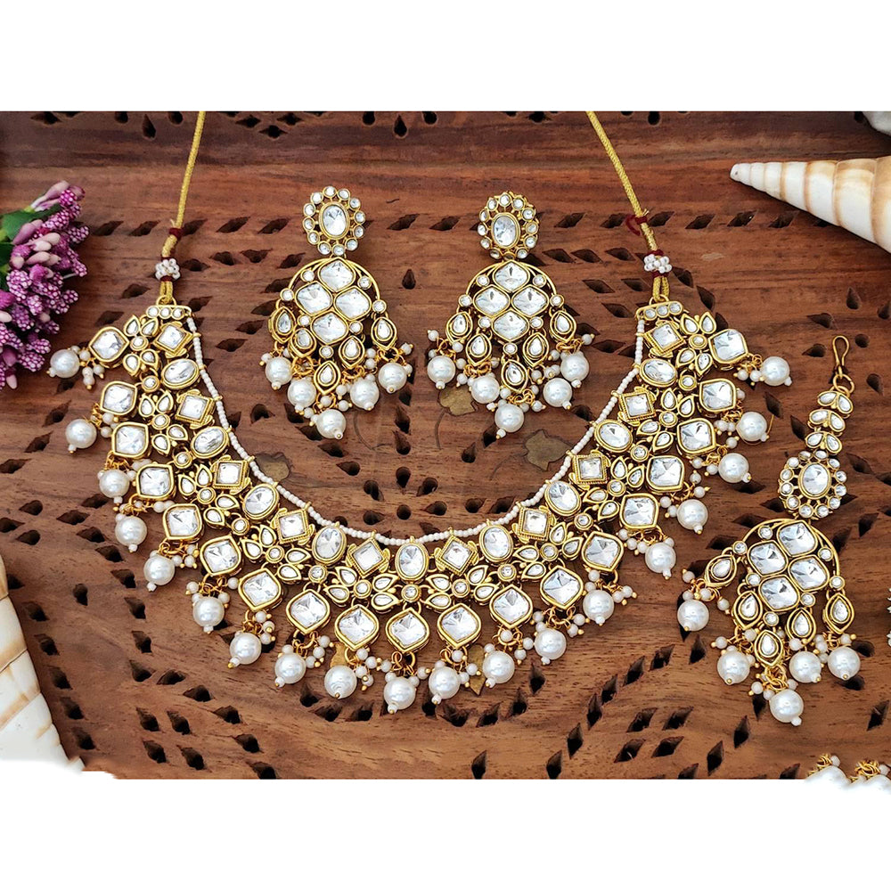 Everlasting Quality Jewels Graceful Kundan and Pearl Necklace Set