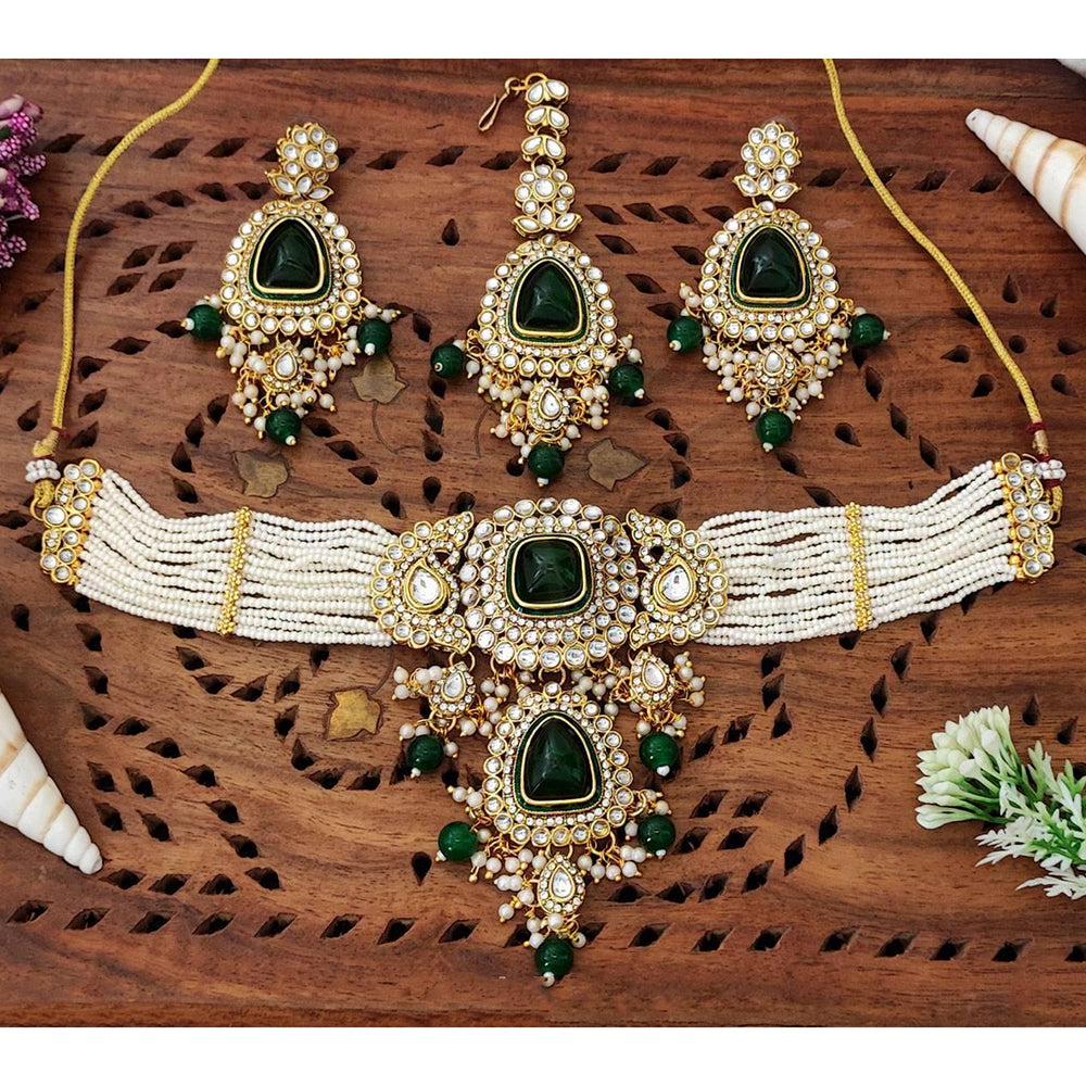 Everlasting Quality Jewels Graceful Kundan and Pearl Necklace Set