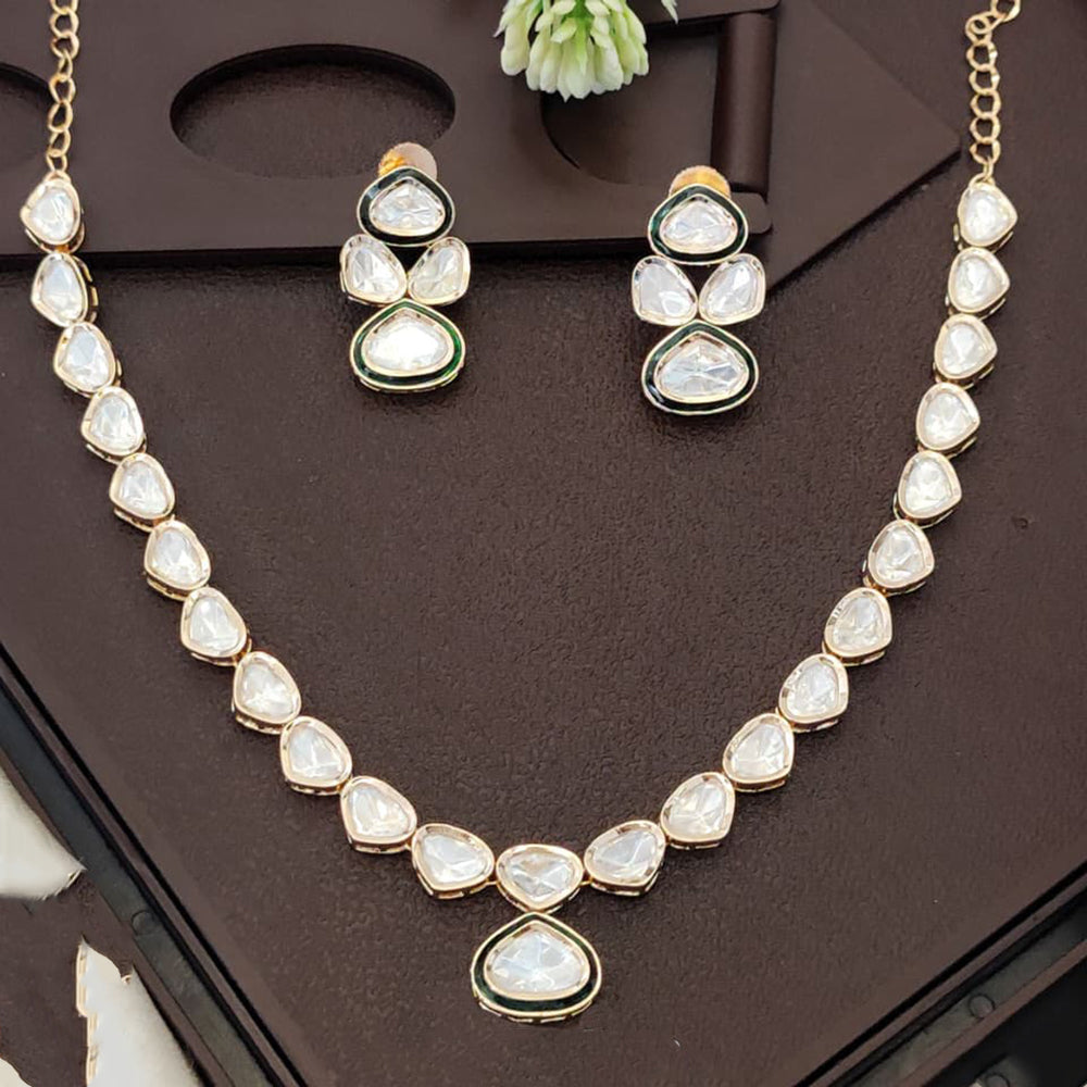 Everlasting Quality Jewels Handcrafted Polki Kundan Necklace Set