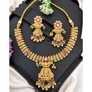 Everlasting Quality Jewels Traditional Pota Stone And Pearl Temple Necklace Set