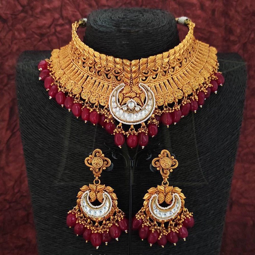 Everlasting Quality Jewels Graceful Kundan and Pearl Necklace Set
