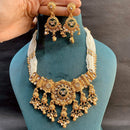 Everlasting Quality Jewels Royal Kundan Stone And Pearl Necklace Set