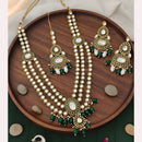 Everlasting Quality Jewels Royal Kundan Stone Pearl And Beads Necklace Set