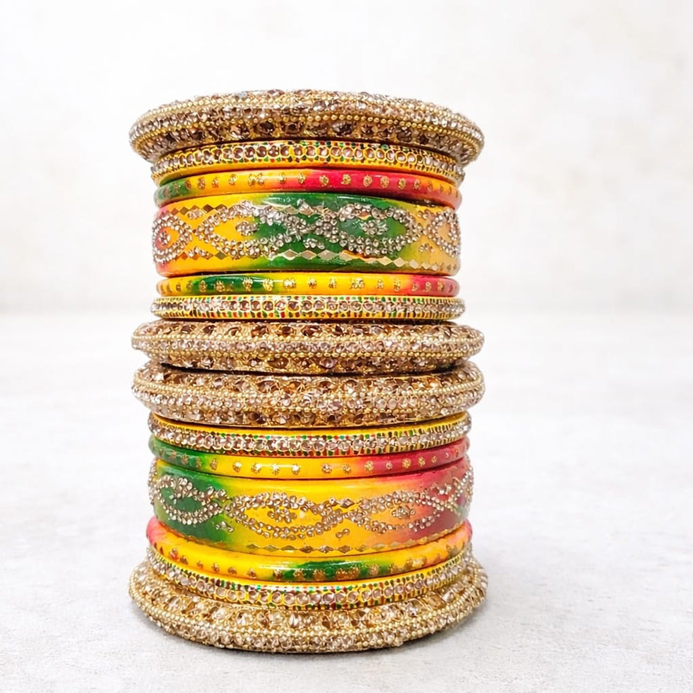 Everlasting Quality Jewels Classic Rajasthani Meenakari Austrian Stone Bangles