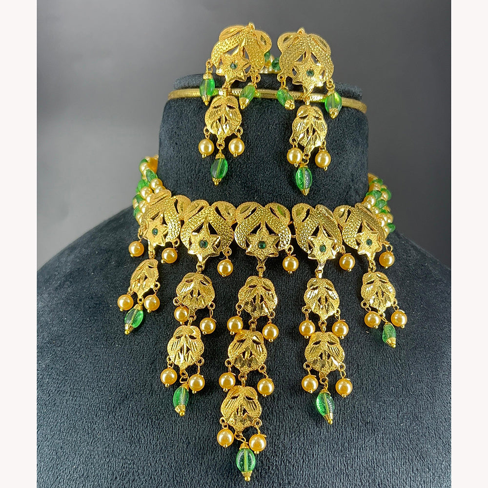 Everlasting Quality Jewels Royal Pota Stone And Beads Choker Necklace Set