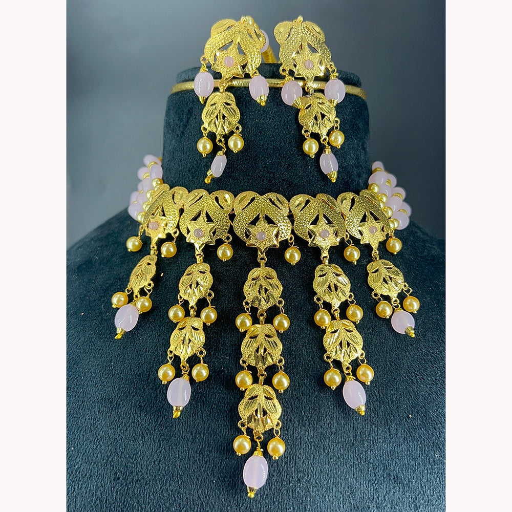 Everlasting Quality Jewels Royal Pota Stone And Beads Choker Necklace Set