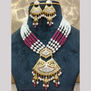 Everlasting Quality Jewels Graceful Pota Stone And Pearl Meenakari Necklace Set