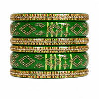 Everlasting Quality Jewels Premium Pearl Jaipuri Laakh Bangles Set