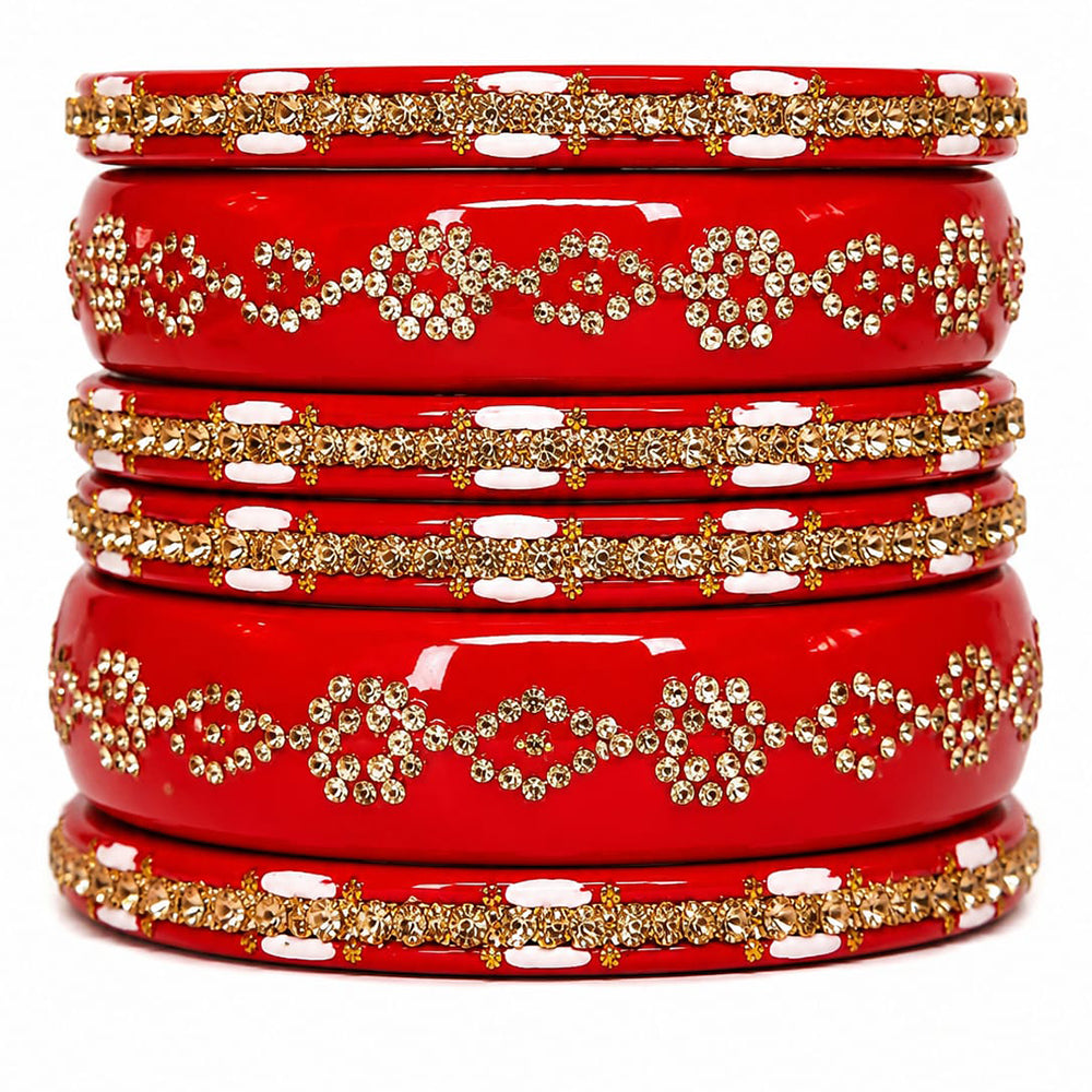 Everlasting Quality Jewels Premium Pearl Jaipuri Laakh Bangles Set
