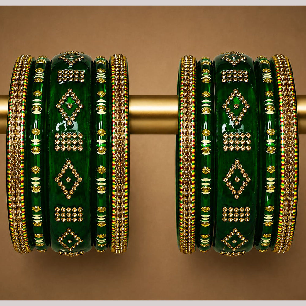 Everlasting Quality Jewels Premium Pearl Jaipuri Laakh Bangles Set